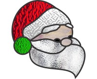 (image for) Simple santa 5 suncatcher stained glass pattern
