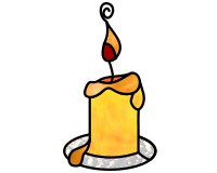 (image for) Single candle suncatcher (ornament)