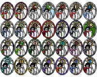 (image for) Alphabet snowman star "A - Z" patterns for glass