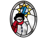 (image for) Alphabet snowman star "Z" pattern for stained glass