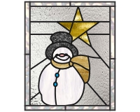 (image for) Snowman christmas star sq border