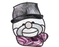 (image for) Snowman ornament 1, suncatcher, stained glass pattern, printable