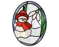 (image for) Snowman snowdrop flower, oval
