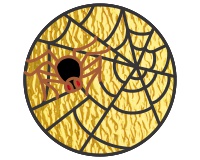 (image for) Spider web round (and spider) stained glass suncatcher pattern
