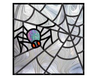 (image for) Spider web simpler square - pattern for stained glass