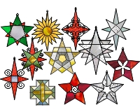 (image for) Stars 12 different holiday stars - christmas channukah solstice