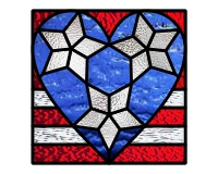 (image for) Stars stripes, 2023 heart suncatcher (red white blue)