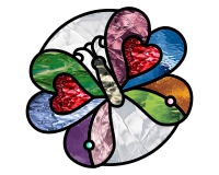 (image for) Super simple butterfly round 2a pattern for stained glass