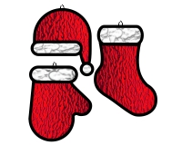 (image for) Super simple hat mitten sock set patterns for stained glass