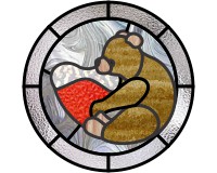 (image for) Teddy bear 1 snow heart round