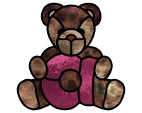 (image for) Teddy bear "A" suncatcher, for stained glass