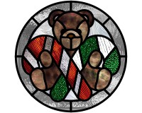 (image for) Teddy bear candy cane round