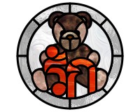 Teddy bear alphabet, Thai "love" round with border (image for) Teddy bear alphabet, Thai "love" round with border