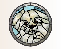 (image for) Custom pet stained glass pattern tibetian spaniel