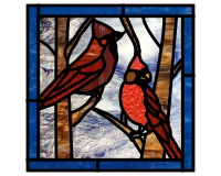 (image for) Two male cardinals - border