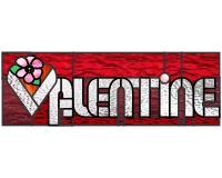 (image for) Valentine, contemporary font, heart, flower name pattern