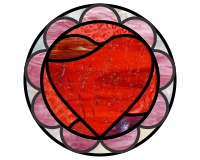 (image for) Valentine 9 petal flower round stained glass pattern