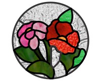 (image for) Very easy flowers round pattern for stained glass