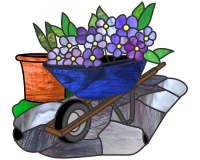 (image for) Wheelbarrow flowers garden dimensional