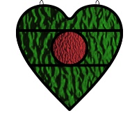 Flag - Bangladesh heart flag stained glass suncatcher pattern (image for) Flag - Bangladesh heart flag stained glass suncatcher pattern
