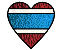 Flag - Thailand flag heart shaped suncatcher pattern (image for) Flag - Thailand flag heart shaped suncatcher pattern