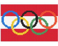 xst Austria, flag and olympic rings cross stitch pattern (image for) xst Austria, flag and olympic rings cross stitch pattern