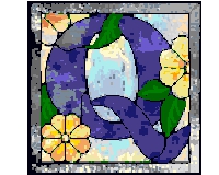 (image for) Ornamental English "Q" cross stitch