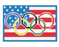 (image for) xst US flag, olympic rings, cross stitch pattern