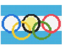 xst Argentina flag and olympic rings needlework, cross stitch (image for) xst Argentina flag and olympic rings needlework, cross stitch