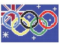 xst Australia, flag, olympic rings, cross stitch pattern, pdf (image for) xst Australia, flag, olympic rings, cross stitch pattern, pdf