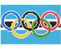 xst Botswana, flag, olympic rings, cross stitch pattern (image for) xst Botswana, flag, olympic rings, cross stitch pattern