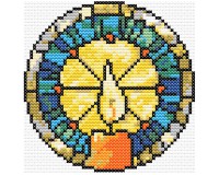 (image for) xst Candle, nested rays, cross stitch pattern