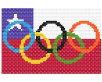 xst Chile, flag and olympic rings cross stitch pattern (image for) xst Chile, flag and olympic rings cross stitch pattern