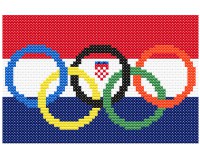 xst Croatia flag and olympic rings cross stitch pattern (image for) xst Croatia flag and olympic rings cross stitch pattern