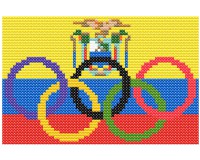 (image for) xst Ecuador flag and olympic rings cross stitch pattern keepsake