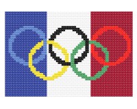 (image for) xst France, flag, olympic rings, cross stitch pattern