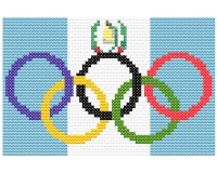 (image for) xst Guatemala flag, olympic rings, DIY keepsake xstitch pattern