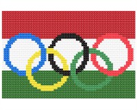 (image for) xst Hungary flag and olympic rings cross stitch pattern