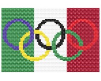 (image for) xst Italy flag and olympic rings cross stitch pattern