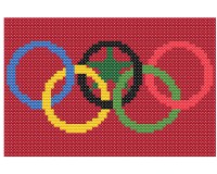 (image for) xst Morocco needlework, cross stitch, olympic rings and flag