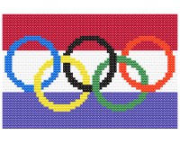 (image for) xst Netherlands flag and olympic rings cross stitch pattern
