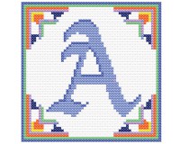 (image for) Alphabet Old English "A" cross stitch