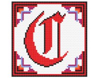 (image for) Alphabet Old English "C" cross stitch