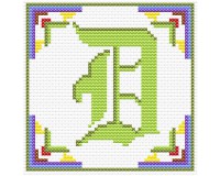(image for) Alphabet Old English "D" cross stitch