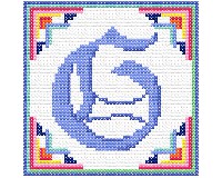(image for) Alphabet Old English "G" cross stitch