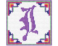 (image for) Alphabet Old English "I" cross stitch