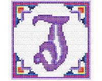 (image for) Alphabet Old English "J" cross stitch
