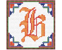 (image for) Alphabet Old English "K" cross stitch