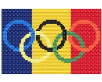 (image for) xst Romania flag and olympic rings cross stitch pattern