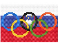 (image for) xst Slovenia, flag, olympic rings, cross stitch, pdf download